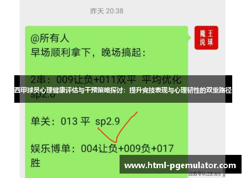 西甲球员心理健康评估与干预策略探讨：提升竞技表现与心理韧性的双重路径